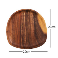 Plateau de service en bois massif durable de qualité supérieure, plateau à dessert de forme naturelle, plateau à charcuterie de qualité professionnelle pour l'hôtellerie