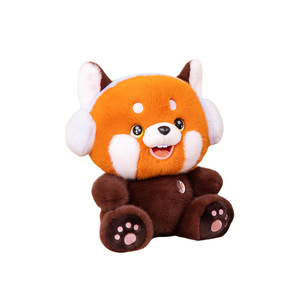 Serie de dibujos animados, juguete de peluche, auriculares, <span class=keywords><strong>mapache</strong></span>, Panda, Husky, conejito, muñeca, relleno de algodón PP para dormir de los niños, juguetes de animales de peluche - Product Image 1