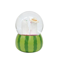 Boule à neige en résine mignonne d'Halloween, motif pastèque, impression de couple fantôme tropical, décor d'été pour boissons, B2B