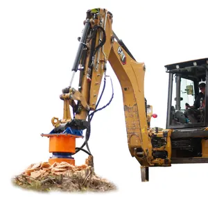 Tree Stump Grinder crushed wooden material is chipped into coarse material and can be used as fertilizer on the site