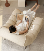 Italienischer Stil Moderner Echtleder-Loungesessel Hochwertiger Gepolsterter Einzelsitzer-Sofa für Villa-Apartment-Möbel