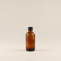 Bouteille en verre ambré Boston de 120 ml avec pulvérisateur à gâchette et couvercle en aluminium pour lotion, boisson