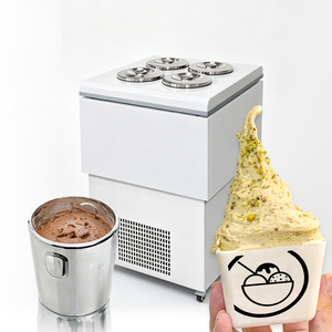 Vitrina Pozzetti con 4 Recipientes de Acero Inoxidable, Congelador Comercial, Gabinete para Helados, Temperatura Única, Descongelación Automática - Product Image 3