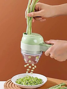 Ensemble <span class=keywords><strong>de</strong></span> coupe-légumes électrique 4 en 1, hachoir à ail électrique sans fil, hachoir à aliments, moulin à viande, machine à peler et à trancher les aliments - Product Image 3