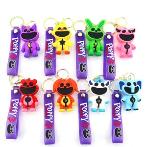 Cartoon Anime Playtime Smiling Critters Keychain Horror Animal Series Rabbit Elephant Doll Keyring