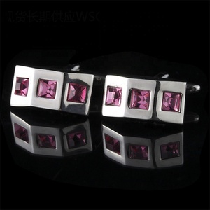 卸売ファッションカフリンクスダイヤモンド亜鉛合金タイクリップカスタム高級カフリンクスシャツ用 - Product Image 4