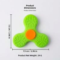 HMJ 2 en 1 : Pierre anti-stress et Fidget Spinner en silicone, jouet sensoriel texturé, silencieux, pour le bureau, pour adultes et enfants, TDAH, autisme