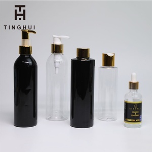 Vente en gros de flacons cosmétiques en plastique pour shampooing et lotion, nouveaux, de 100 ml, 120 ml, 150 ml, 200 ml, 250 ml, 300 ml, 500 ml, 1000 ml, avec bouchon doré - Product Image 3
