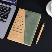 Coffret Cadeau Carnet d'Affaires Personnalisé avec Logo, Journal en Cuir PU de Luxe, Reliure Collée, Stylo en Bambou, Cadeaux Promotionnels d'Entreprise