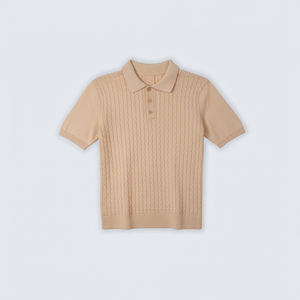 Camiseta Polo de Punto Acrílico 100% con Tejido de Punto Trenzado, Antiarrugas, Estilo Casual, ODM y OEM, Fabricada en Vietnam - Product Image 1