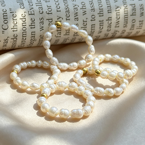 Muses Jewels Best Seller, anneaux en perles d'eau douce naturelles irrégulières, accessoires en acier inoxydable plaqué or, Perolas Naturais - Product Image 3