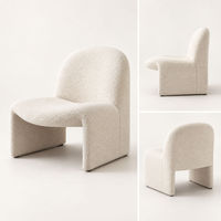 Fauteuil d'appoint Nordic Boucle, fauteuil lounge rembourré, profil bas incurvé, siège individuel pour salon, coin lecture