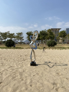 Grande Statue moderne en acier inoxydable sur mesure, <span class=keywords><strong>grand</strong></span> Art en métal, intérieur, extérieur, jardin, décor de Hall, Sculpture en acier abstraite créative - Product Image 5