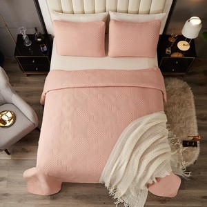 Nouvelle arrivée ultrasons reine couvre-lit couvre-lit blanc imprimé couverture ensemble couvre-lit pinsonic couette ensemble pour la maison - Product Image 3