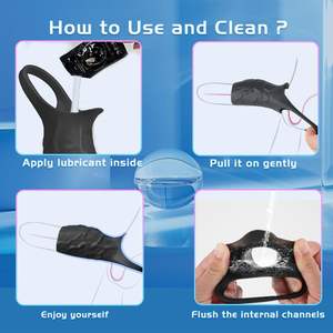 Wolf Lock Cincin presisi getaran Masturbator cincin pasangan resistensi Delay in Body <span class=keywords><strong>Resonator</strong></span> mainan seks - Product Image 6