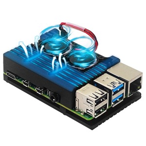 适用于 <span class=keywords><strong>Raspberry</strong></span> <span class=keywords><strong>Pi</strong></span> <span class=keywords><strong>4</strong></span> 第 B 代的双风扇冷却铝制保护壳 - Product Image 1