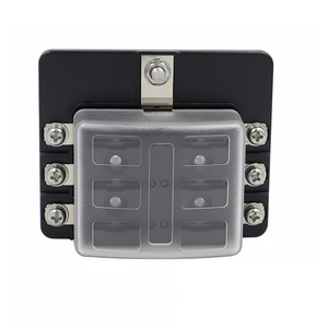 Boîte à fusibles marine avec indicateur LED, bloc de fusibles à lame automobile 6 circuits avec couvercle étanche pour VR, moto, bateau, véhicule - Product Image 5