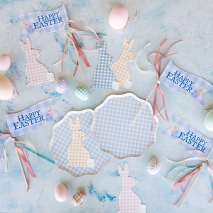 Paquete de Platos y Vasos de Papel para Postre con Diseño de Conejo de Pascua Estilo Ins de Damai, para Fiestas Infantiles de Pascua - Product Image 4