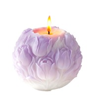 Bougie Pilier en Cire de Soja Sculptée en Forme de Tulipe 3D en Relief, Parfumée, pour Décoration d'Intérieur et Ornement de Table de Mariage, Vente en Gros