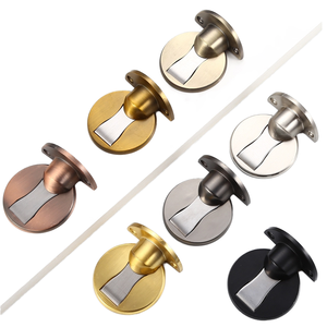 Tope de Puerta Magnético Moderno y Resistente, Antipatadas, Anticolisión, Antirrobo, Invisible, de Acero Inoxidable Negro, para Suelo de Zinc - Product Image 1