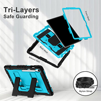 PC siliconen tablet hoes met verhoogde rand en grote standaard voor Samsung Galaxy Tab S10 Lite S10 FE S9 FE S9 10.9 11 inch