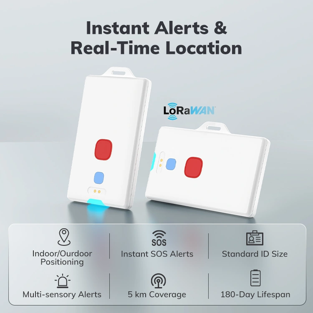 IoT Lora Devices Indoor Outdoor Positioning Relay Anchor Geofencing Tracker Smart Badge for Construction Site School Campus