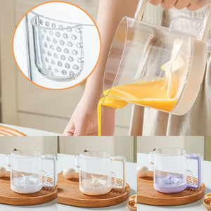 Batteur à œufs manuel semi-automatique multifonction écologique en plastique avec fonction de mesure pour la cuisine - Product Image 3