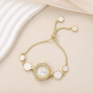 <span class=keywords><strong>Montre</strong></span> pour <span class=keywords><strong>femme</strong></span> Fenyi, style décontracté tendance, <span class=keywords><strong>bracelet</strong></span> <span class=keywords><strong>fin</strong></span> en forme de coquille avec cordon de serrage réglable et diamants - Product Image 4