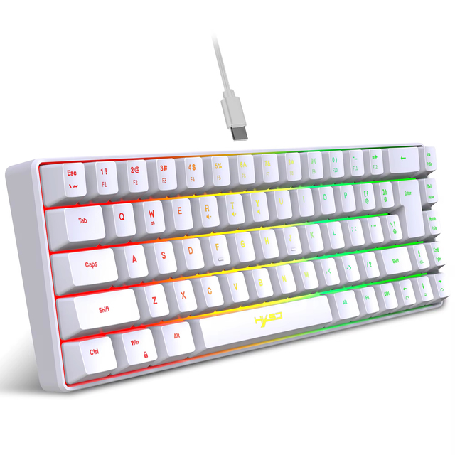 Wholesale Hot 68 Keys Gaming Keyboard USB Wired Portable 20 RGB Backlight Keyboard for Windows Laptops Computer
