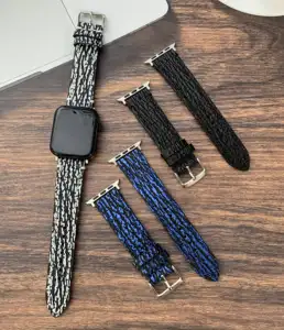 Leather shark pattern python pattern watch suitable for Apple strap 38 40 41mm smartwatch strap Apple series strap
