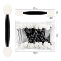 Welink vente en gros noir Double face jetable ombre à paupières éponge applicateur jetable maquillage fard à paupières brosse Duo fin