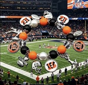 Breloque élastique en alliage de zinc plaqué or 14 carats avec perles d'imitation, thème équipe de football néo-gothique, cadeau pour fan, accessoire de fête unisexe - Product Image 3