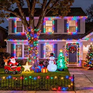 <span class=keywords><strong>Guirlande</strong></span> lumineuse <span class=keywords><strong>LED</strong></span> de Noël multicolore pour extérieur, décorations de Noël, <span class=keywords><strong>guirlande</strong></span> pour arbre de Noël, fête, mariage, rue, lumières scintillantes féériques - Product Image 4