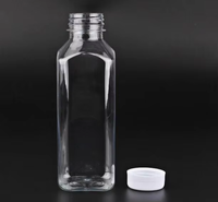Bouteille d'eau minérale en plastique vide de 250 ml, 350 ml, 400 ml, 475 ml, 500 ml, bouteilles d'eau potable en PET, forme carrée, bouteille de boisson pour jus