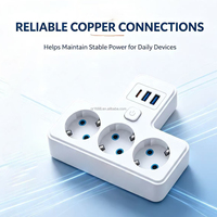 Adaptateur de prise secteur EU, multiprise 3 voies Schuko avec USB, interrupteur, chargeur mural multi-prises, adaptateur de voyage