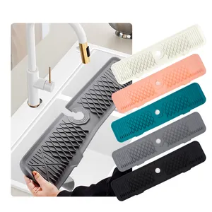 Hot Sell Sink Splash Guard Drip Catcher for Sink Faucet mat Water Draining Pads Behind Faucet for Kitchen Silicone Faucet Mat