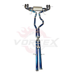 Échappement arrière à soupapes Vortex Blue Titanium avec embouts quadruples en carbone pour Land Rover Defender 5.0 V8 2020-2024, kit de modification à fixation directe - Product Image 3