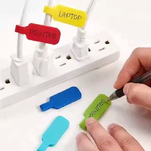 Etiquetas Adhesivas Reutilizables Ecológicas de una Sola Cara, Coloridas, Personalizables, con Adhesivo Fuerte y Escribible para Cables - Product Image 1