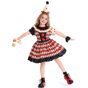 Disfraz de <span class=keywords><strong>Payaso</strong></span> de Terror Divertido para Niños de 3 a 10 Años, Traje Rojo con Rayas Blancas y Diamantes, para Halloween, Carnaval, Cosplay, Fiestas y Actuaciones - Product Image 4