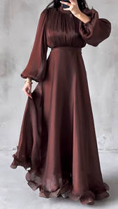 <span class=keywords><strong>Robe</strong></span> longue <span class=keywords><strong>de</strong></span> <span class=keywords><strong>soirée</strong></span> musulmane plissée à volants Mexizo, Abaya Dubaï, robes <span class=keywords><strong>de</strong></span> mode modestes pour femmes - Product Image 3