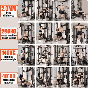 Sistema Completo de Gimnasio en Casa, Equipo de Entrenamiento Multifuncional con Máquina Smith y Rack para Sentadillas y Press - Product Image 3