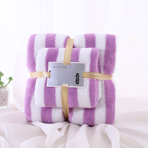 Ensemble de deux serviettes de <span class=keywords><strong>bain</strong></span> absorbantes en microfibre corail, séchage rapide, douces et moelleuses, pour la maison - Product Image 6