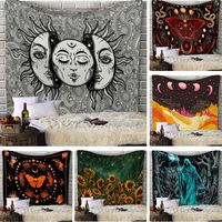 Tapisserie murale en polyester motif Loup Porteur de Roues Rouges, légère et facile à accrocher, décoration murale, vente en gros