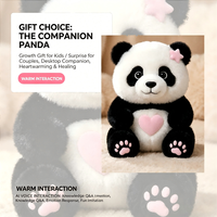 Peluche Panda d'Éveil Émotionnel IA Personnalisée avec Contrôle Vocal par Application et Fonctions d'Apprentissage