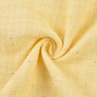 Tissu en tweed mélangé de laine, léger et respirant avec une texture unie, adapté aux vêtements pour femmes.