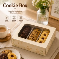 Nouvelles Boîtes Personnalisées Tendance pour Biscuits Pliés, Emballage en Papier pour Pâtisseries avec Fenêtre