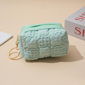 กระเป๋าใส่ของอเนกประสงค์ Waffle Zero Wallet สำหรับเด็กผู้หญิง สีพื้นเรียบง่าย ทันสมัย ขนาดเล็ก ใส่หูฟัง<span class=keywords><strong>ได้</strong></span> ใช้เป็นกระ<span class=keywords><strong>เป๋า</strong></span>อาบน้ำ<span class=keywords><strong>ได้</strong></span> ทำจากผ้าขนเป็ด เหมาะสำหรับการเดินทาง - Product Image 4