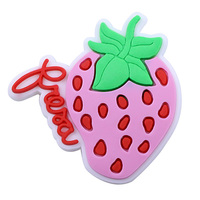 Breloques de chaussures élégantes en PVC inspirées des fruits rouges, ornements confortables et souples pour sabots avec boucle 2,5-5 cm 3g