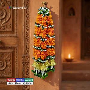 Guirnalda de Flores Artificiales con Campana Dorada y Soporte de Hilo Decorativo Modelo AFF-Garland-7.1 Rs.780/10 piezas - Product Image 2