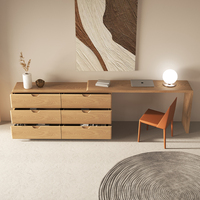 Bureau d'ordinateur en bois extensible réglable avec étagère de rangement pour bureau à domicile ou étudiant meubles en bois élégants